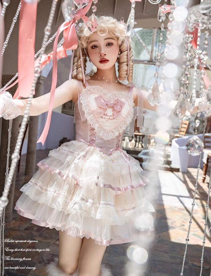 Mademoiselle Pearl~Silk Ballet~Wedding Lolita JSK Dress Princess Ballet Dress   