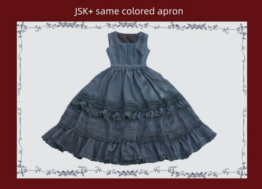 Tiny Garden~Nocturne Reminiscence~Elegant Lolita JSK Dress Multi-Wear Apron Dress Set   