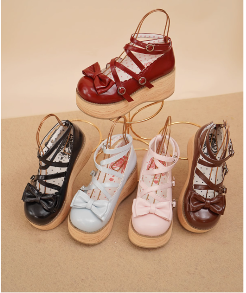 (Buyforme)MODO~Lolita Round-Toe Platform Multicolor Shoes   