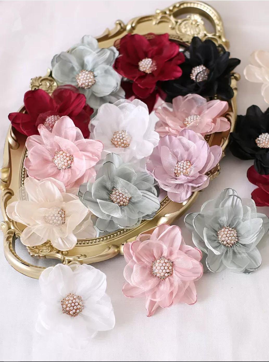 Xiaogui - Elegant Lolita Headdress Organza Flower Hairpin