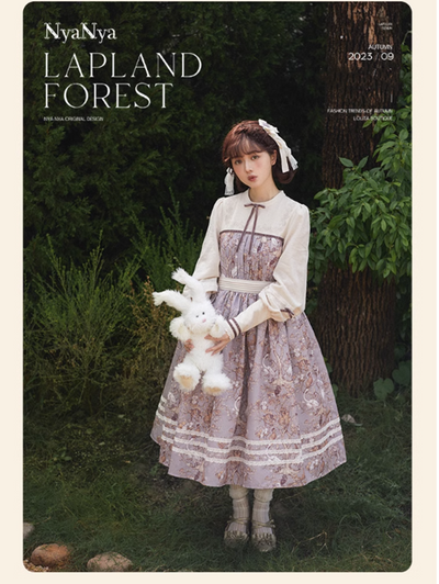 (Buyforme)NyaNya~ Lapland Forest~ Lolita Elegant Vintage Floral JSK OP Dress   