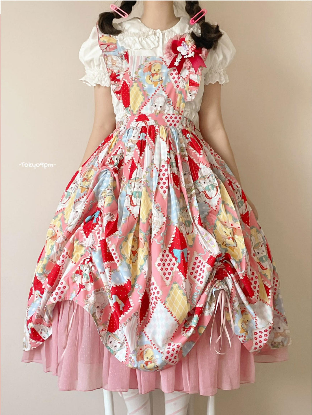 Southern Cross~Showa Kaleidoscope~Sweet Lolita OP SK and JSK with Rabbit Print 42127:727919