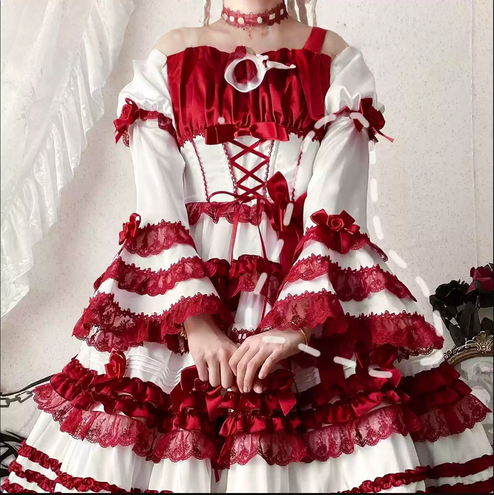 Uncle Wall Original~Stacked Black Currant~Gothic Lolita OP Dark Adjustable Lolita Dress (L M S) 39928:764569