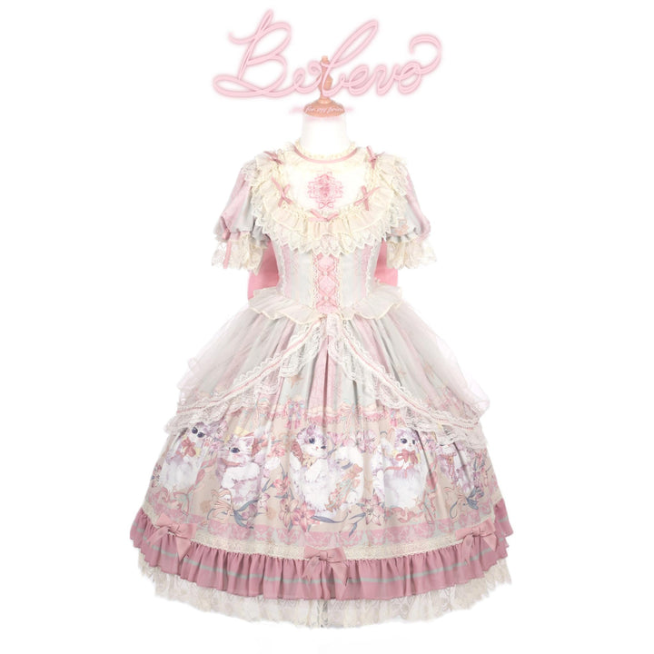 Bolero~Liliana Cat~Sweet Lolita Gorgeous OP Dress with Soft Lace & Organza (L M S XL XS) 42986:760630