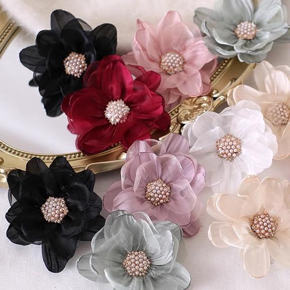 Xiaogui - Elegant Lolita Headdress Organza Flower Hairpin