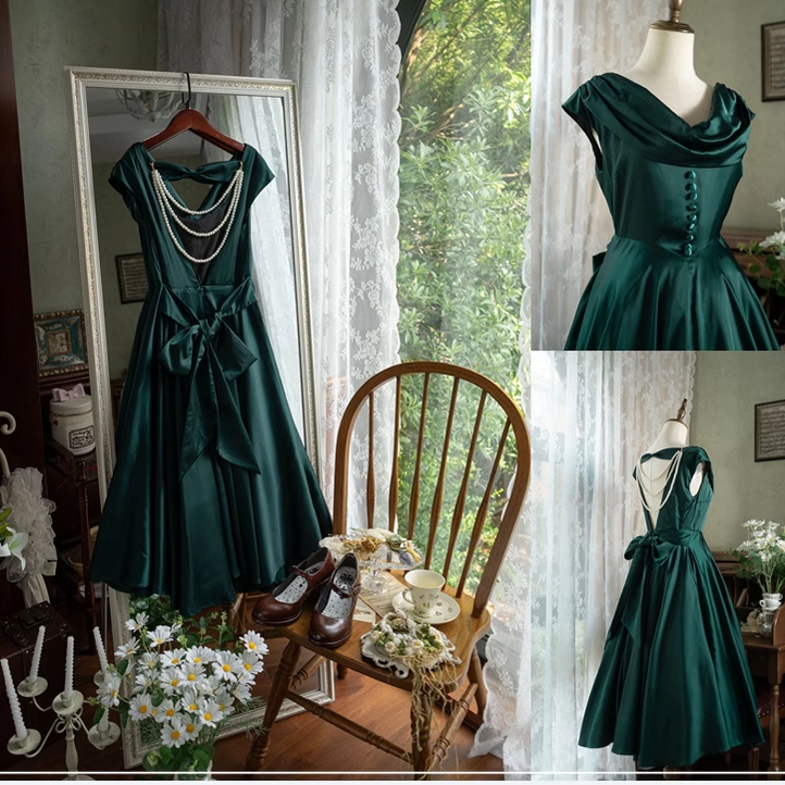 Airfreeing~To Herben~Elegant Lolita JSK Dress Ruffle Collar and Round Collar JSK Dress Set pearl chain S black