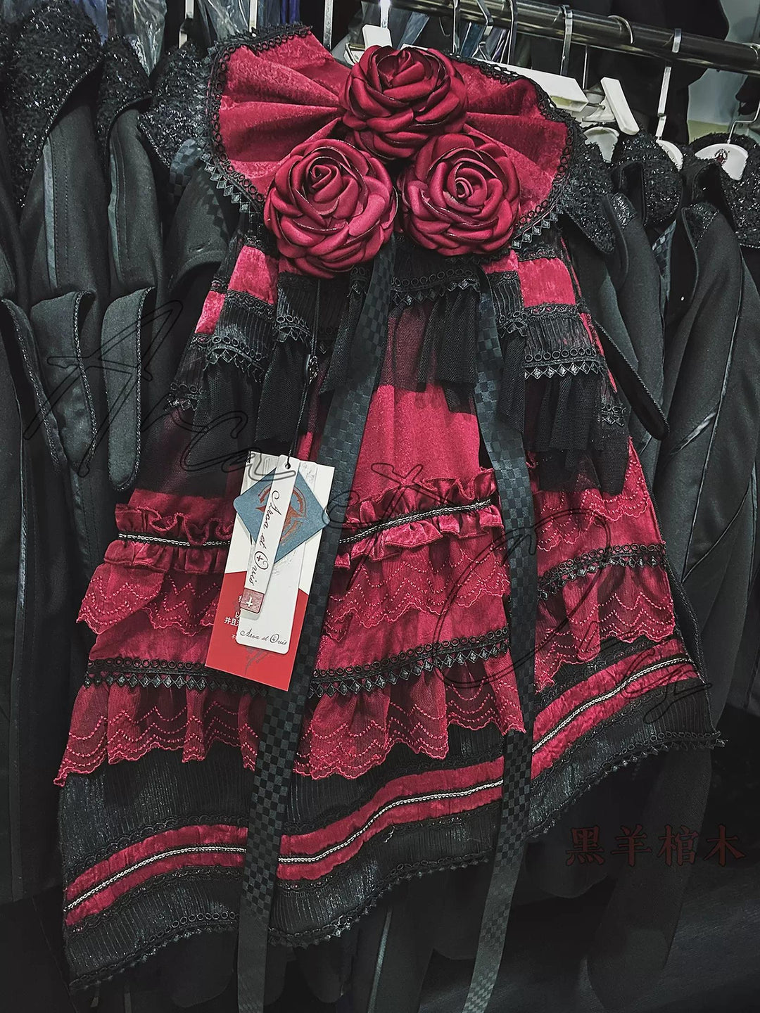 Arca et Ovis~Gothic Lolita Trailing Prince Series Lace Single-Sided Trailing Multicolors red and black  