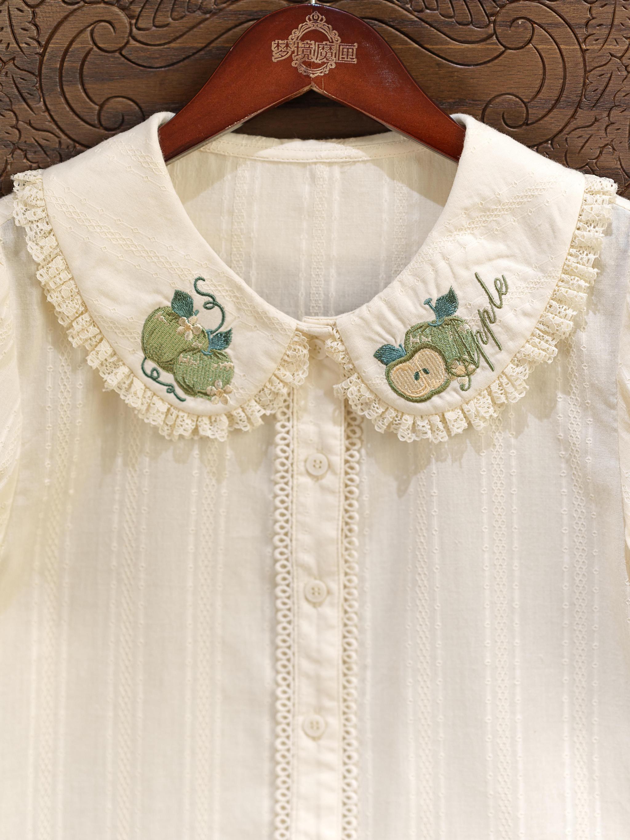 Abundant Tea Time - Kawaii Lolita Blouse, Cotton & Embroidery 45002:831067