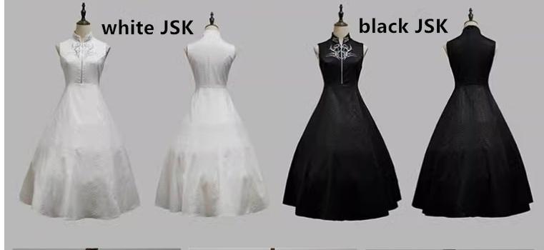 Morning mist and warbler - Dragon Scale - Gothic Lolita Jumper Dress Goth Coat S White JSK