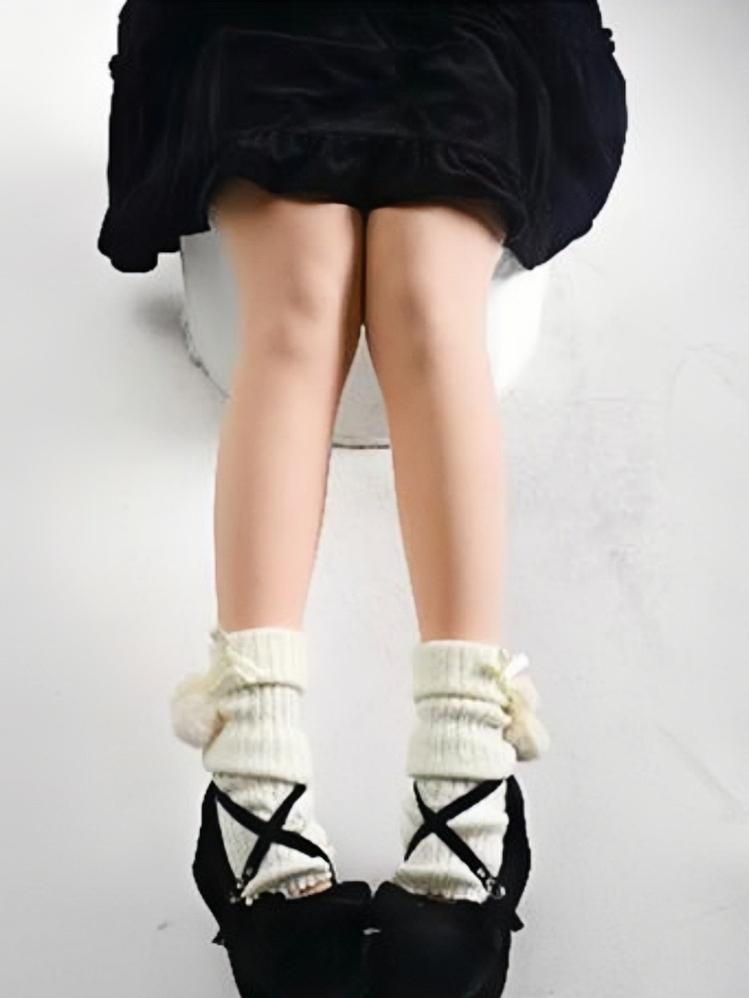 Roji Roji~Sweet Lolita Thigh-High Stockings Winter Fleece-Lined Pantyhose   