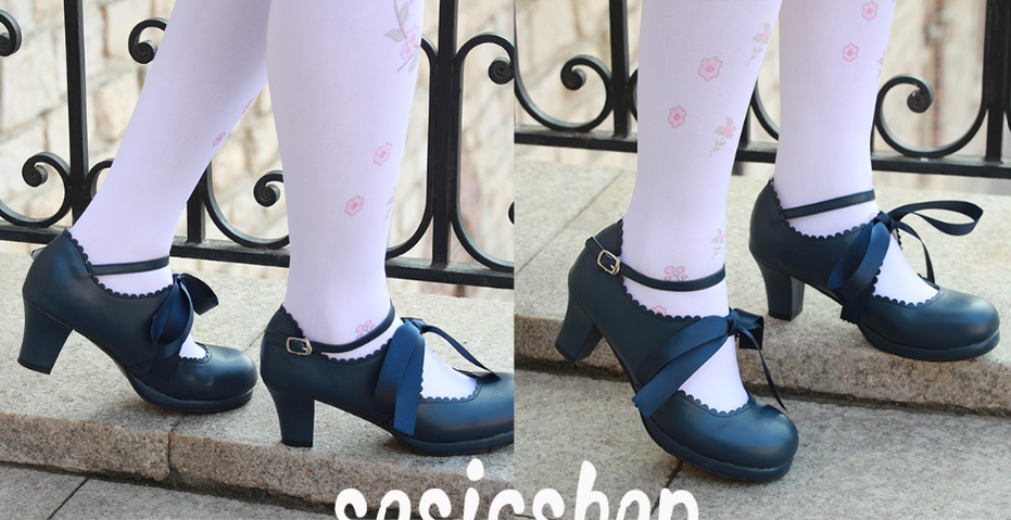 Sosic~Qing Mengnuo~Elegant Lolita Satin High Heel Handmade Shoes   