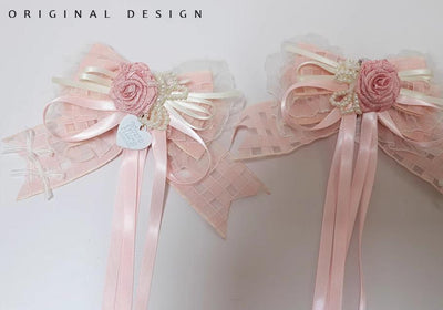 (BFM)The Accessories' Story~Satin Ballet~Sweet Pink Lolita Headdress Feather Bow   