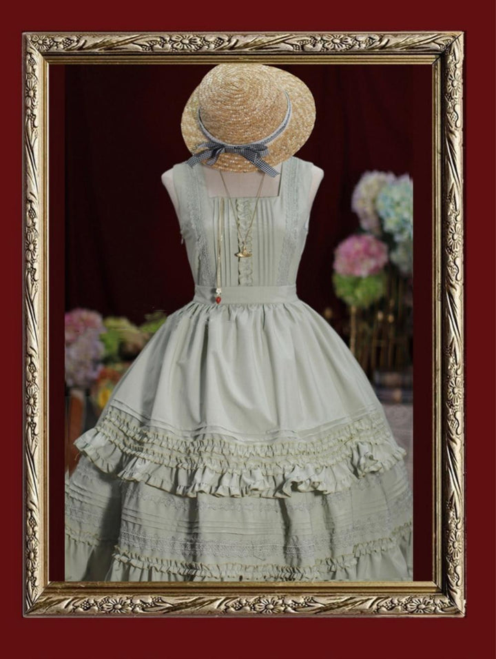 Tiny Garden~Nocturne Reminiscence~Elegant Lolita JSK Dress Multi-Wear Apron Dress Set   