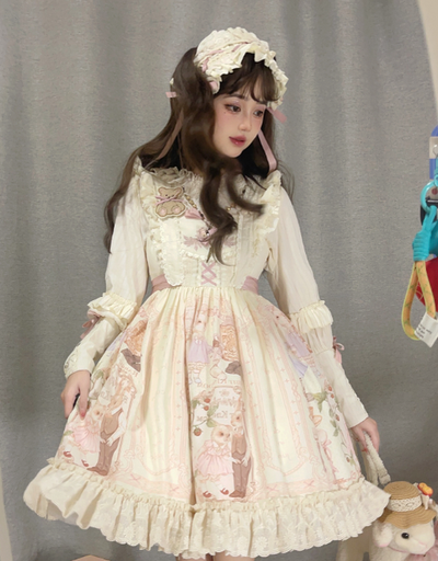 3 Puppets~Rabbit Kingdom~Sweet Lolita JSK and OP Suit   