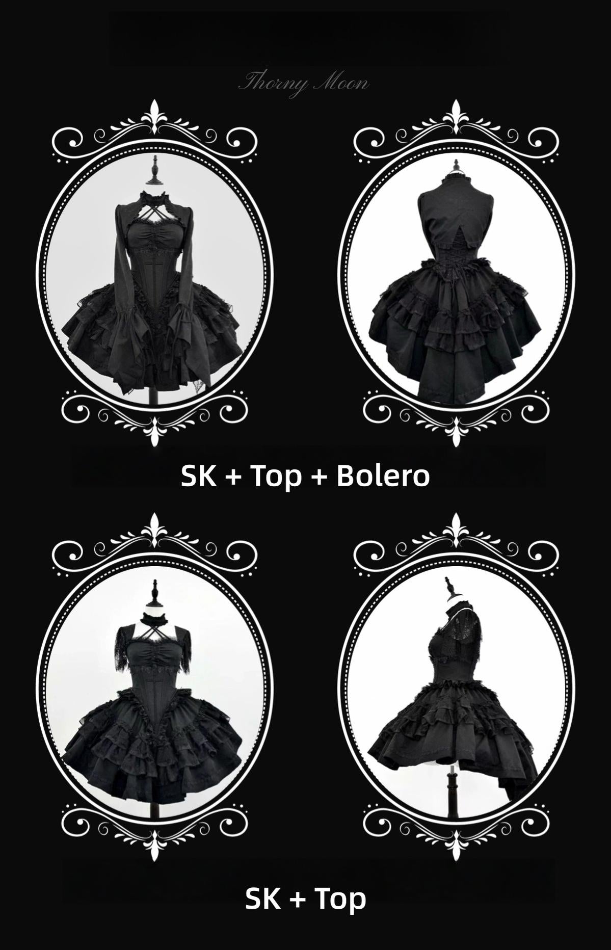 The Original Witch - Thorny Moon - Gothic Lolita SK & Halter Neck Top 44211:800121