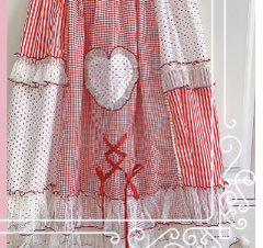 Mori Doll~Peach Tea~Sweet Lolita Dot and Stripe Print Short Sleeve Blouse   
