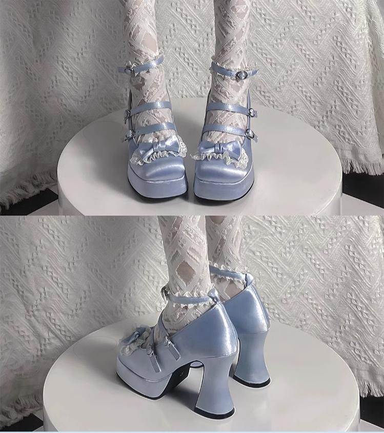 Pure Tea For Dream~Maiden Fairy Tale~Sweet Lolita Lace Shoes Thick Heel Platform Shoes