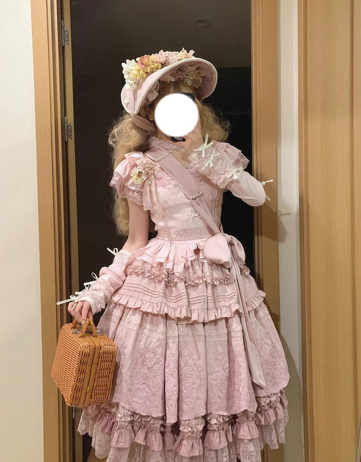 ZJstory~14-line Poem Set~Classic Lolita Separate Dress Set Tiered Ruffles Skirt 40728:674760