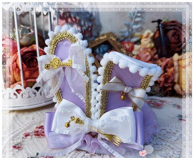 (BFM)Menglu~Lolita Top Hat Rabbit Ear Bow Lolita Headdress Multicolors Platinum purple  