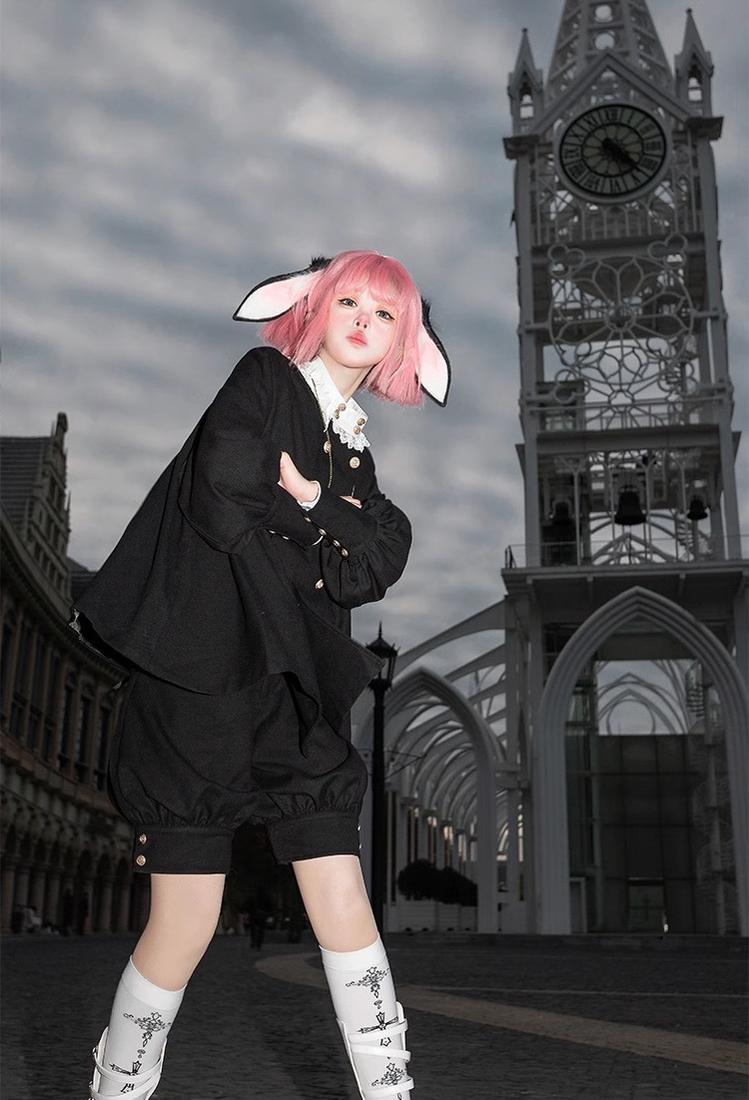 CastleToo~Timer Bunny~Ouji Lolita Shorts Suit Prince Cape and Shirt