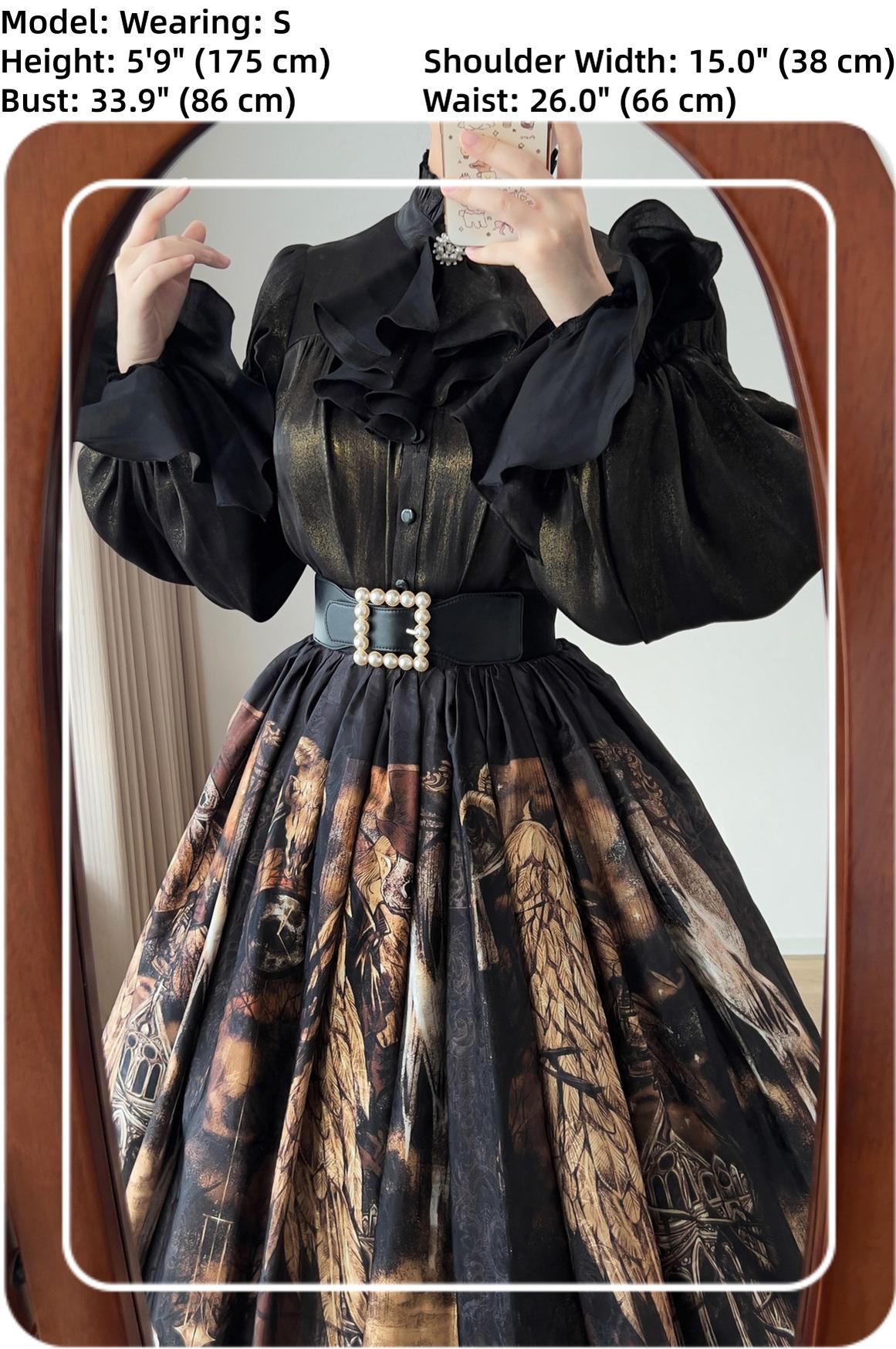 Moonlight in the Monastery - Classic Lolita Shirt, Detachable Jabot 44846:825609