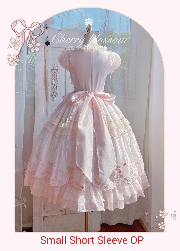 MieYe - Cherry Blossom - Pink Sweet Lolita Tiered Dress