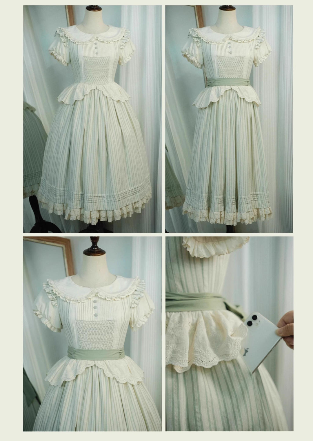 KOMOMO~Little Wild~Country Lolita OP Dress with Rattan Handbag and Hat