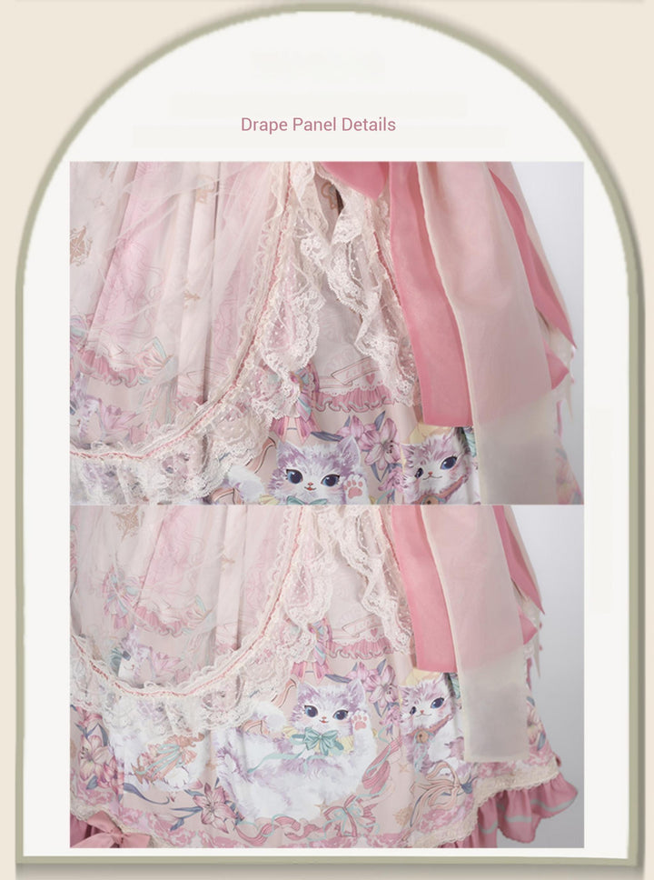 Bolero~Liliana Cat~Sweet Lolita Gorgeous OP Dress with Soft Lace & Organza