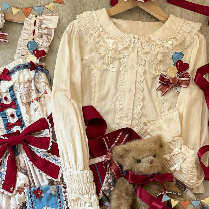 Urtto - Flower Street Parade - Kawaii Lolita JSK Dress, Circus Print Blouse S