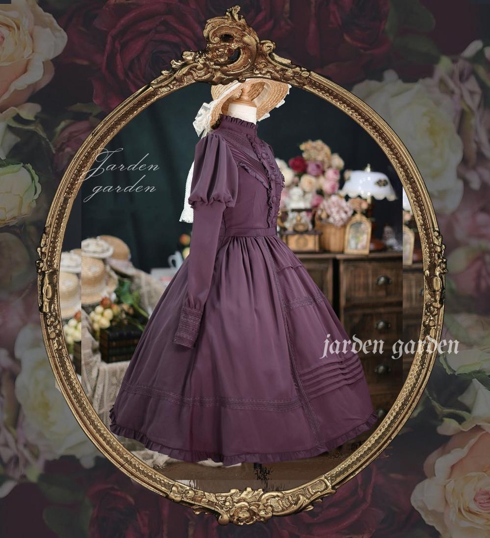 Tiny Garden - The Black Forest - Classic Lolita Stand Collar Dress OP