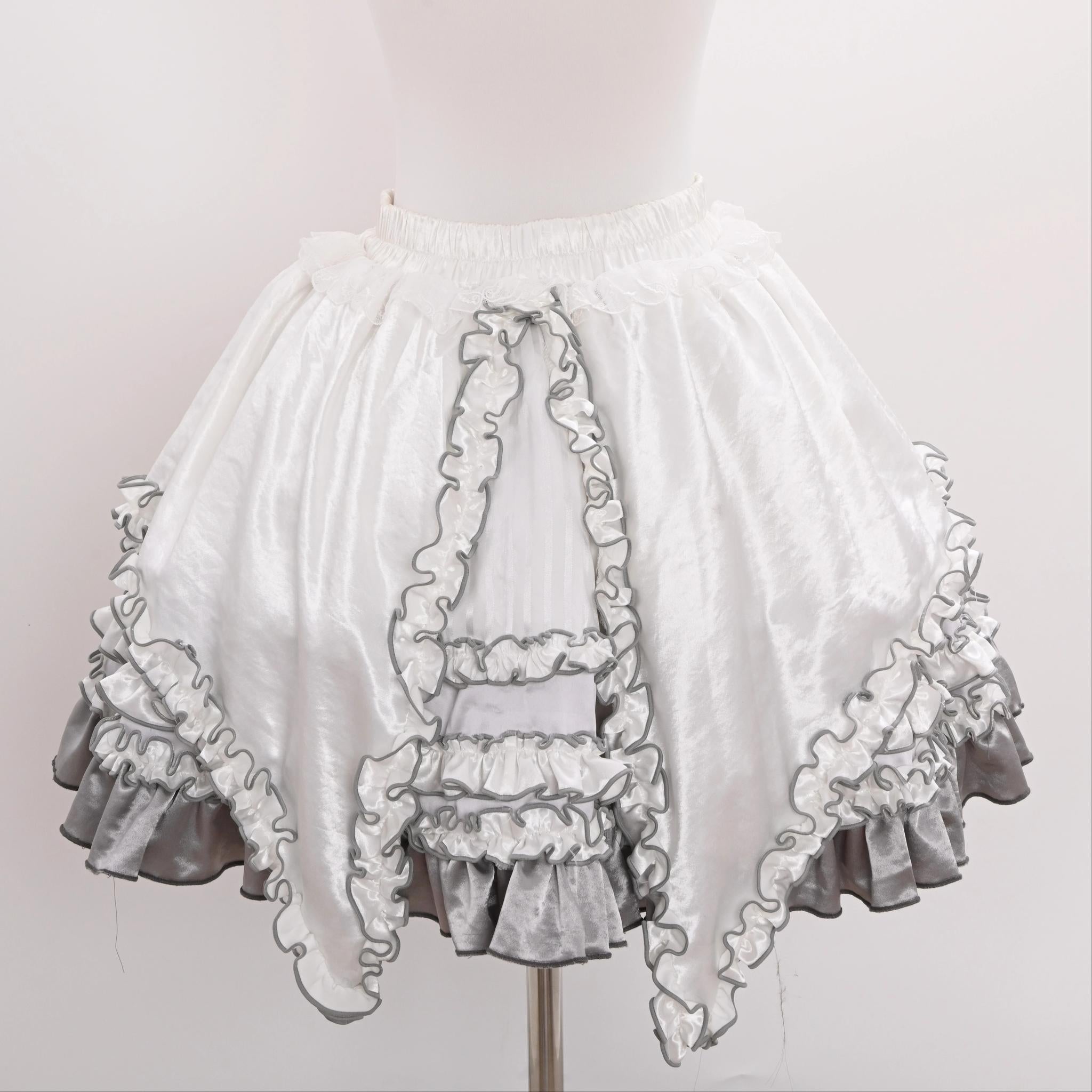 LustrE - Metallic Angel - Silver-white Punk Lolita JSK, Wing and Rhinestone Details 44276:801945