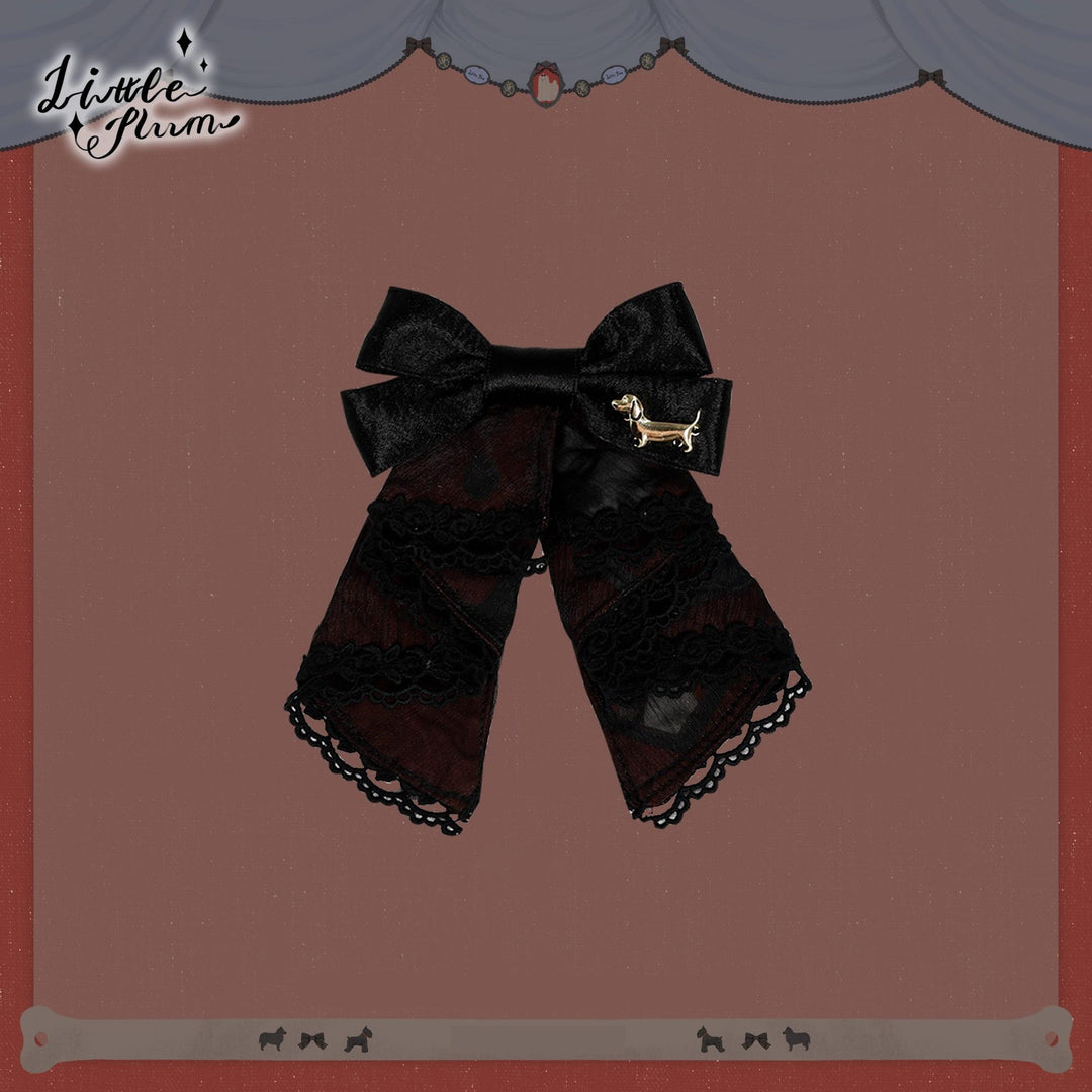 LittlePlum~Telephone Dog~Black Red Classic Lolita Dress Set with OP JSK and Skirt (F L M S) 42068:725565