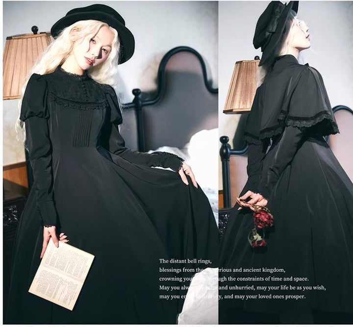 KINOKOKO~Aslan Blessings~Classic Lolita OP Seven-panel Slim Fit Dress with Cape