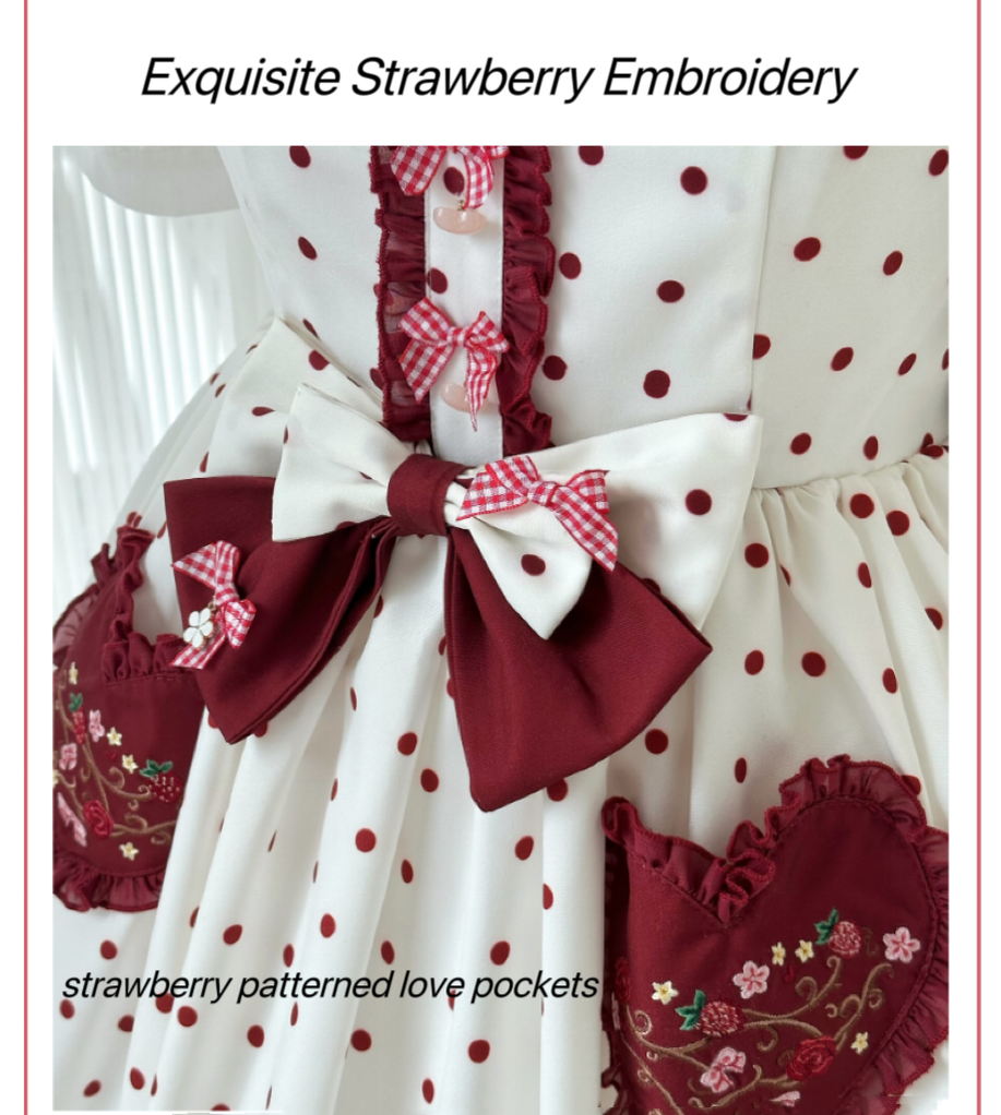 Sweet Lolita JSK Dress Strawberry Print – 42Lolita