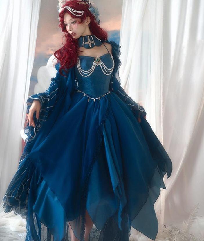 Atlantis - Gorgerous Classic Lolita Star Velvet JSK & Corset Skirt Set 45514:852588