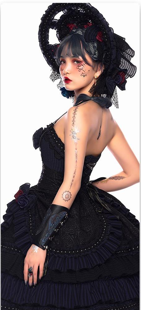 Ismailia - Gothic Lolita JSK Dress, Lace & Rose