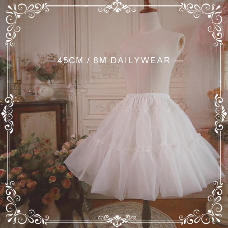 Aurora&Ariel -Dailywear A-Line Lolita Petticoat | 18" (45cm), Cotton Lining One Size White