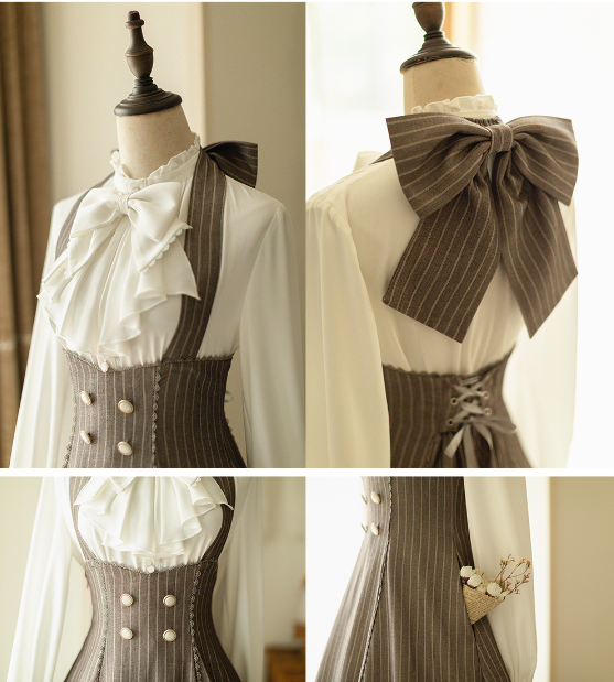 Forest Wardrobe - South of the Forest - Vintage Lolita Halter JSK Dress, French Style Blouse 44379:806076