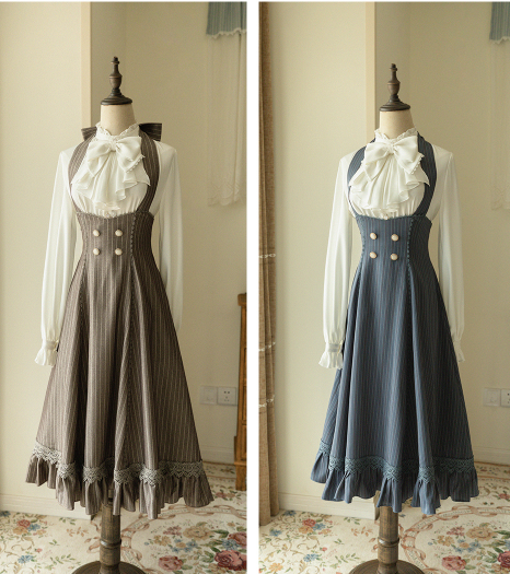 Forest Wardrobe - South of the Forest - Vintage Lolita Halter JSK Dress, French Style Blouse 44379:806074
