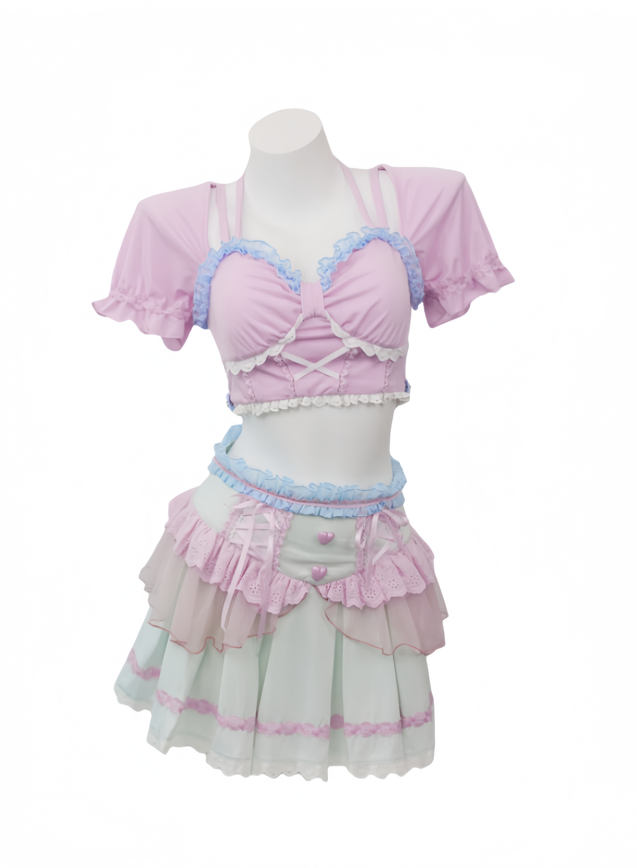 OCELOT - Sweet Lolita-inspired Two-piece Swimsuit with Removable Sleeve Swimsuit S