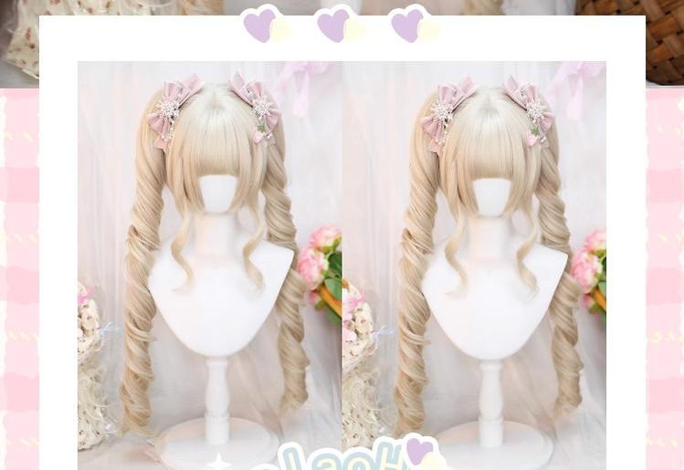 Dalao Home~Sweet Lolita Wig Roman Roll Double Ponytails Wig