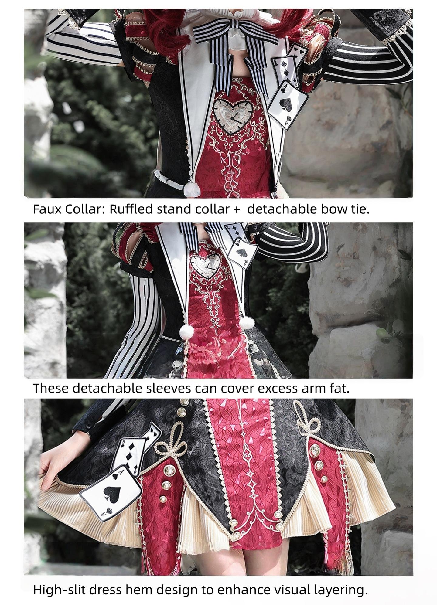Circus Fantasy Night - Gothic Lolita Jacquard Dress, Pointed Tail Hem 45689:859524