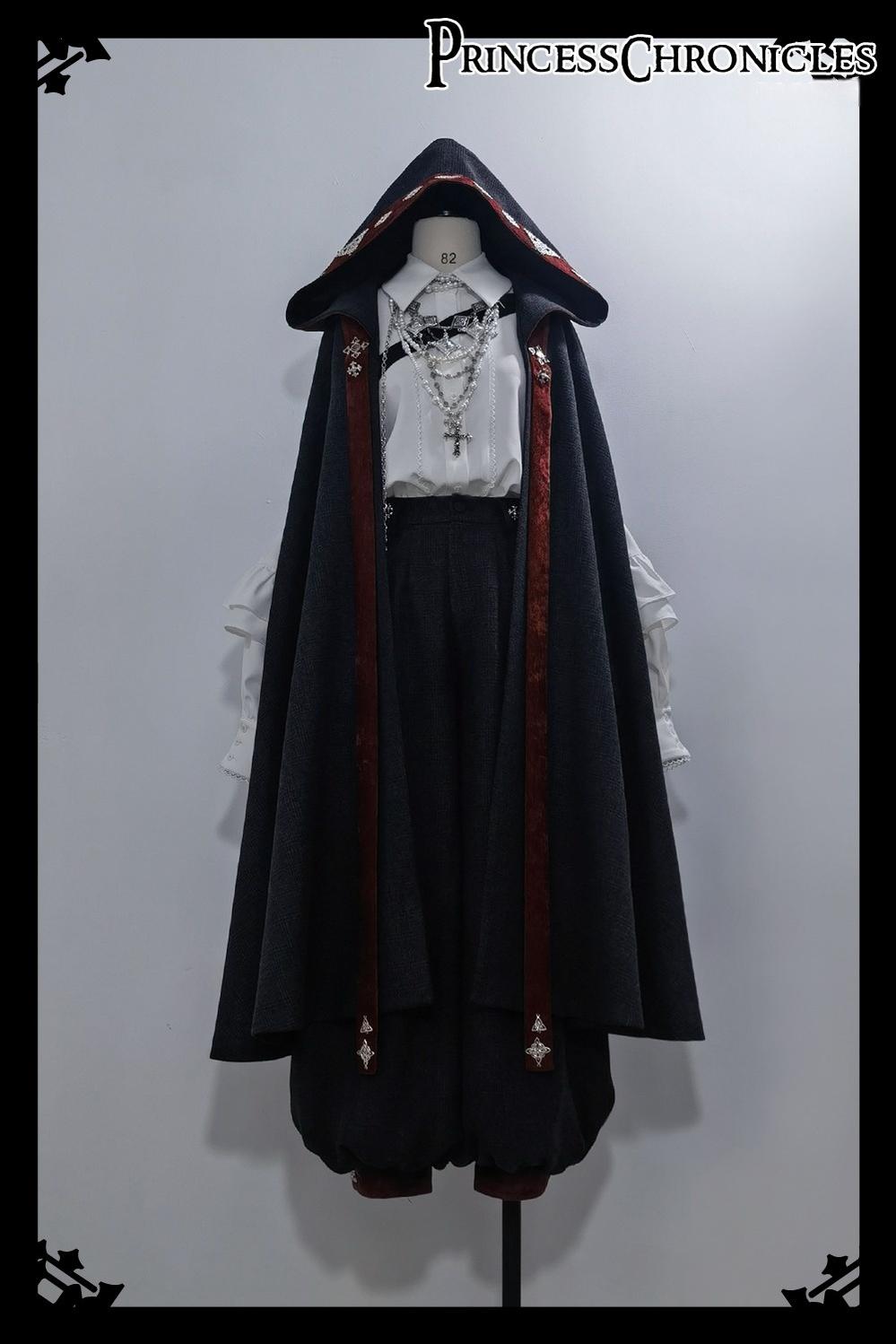 Princess Chronicles~Divine Covenant~Retro Ouji Lolita Pants Suit Male Lolita Long Cape Pants Only S