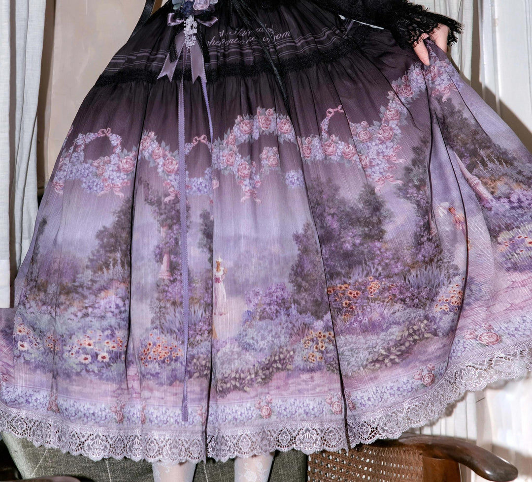 ZUOlanrichen~Romantic Rose~Classic Lolita Dress Set Printed JSK Skirt with Bodice (L M S XL XXL) 42157:729548