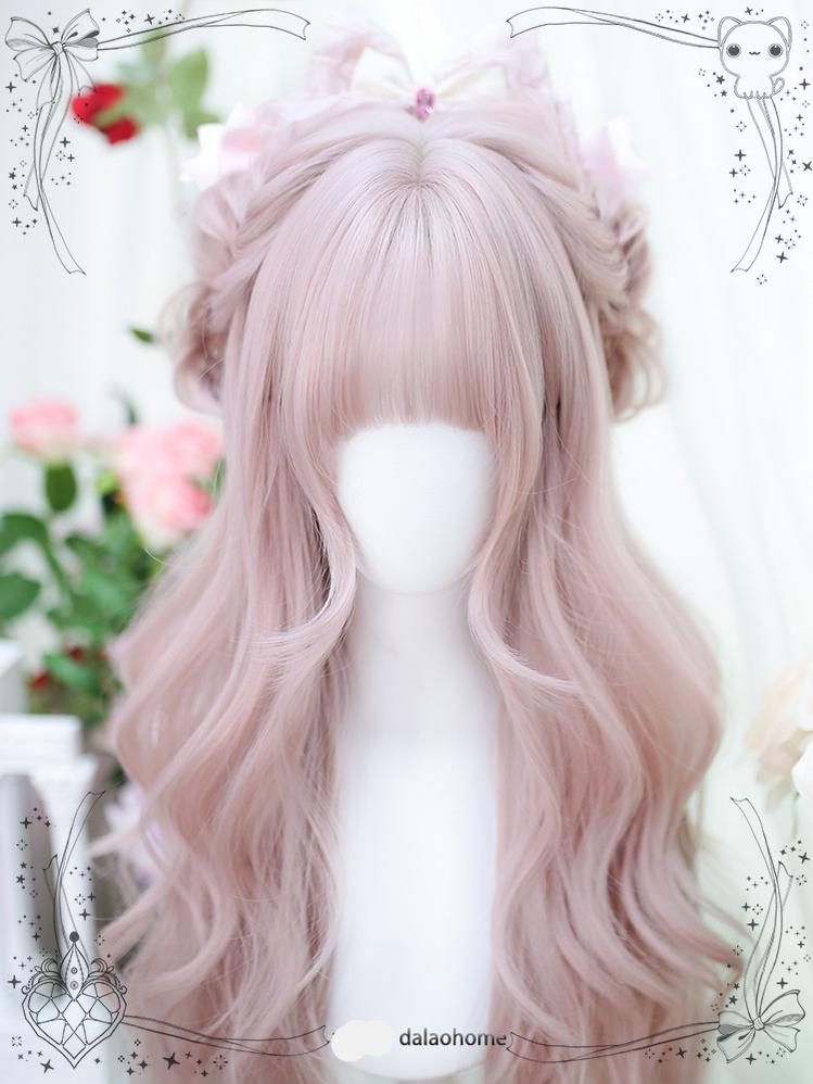 Dalao Home~Wen Wen~Natural Pink Lolita Wigs Long Curly Hair   