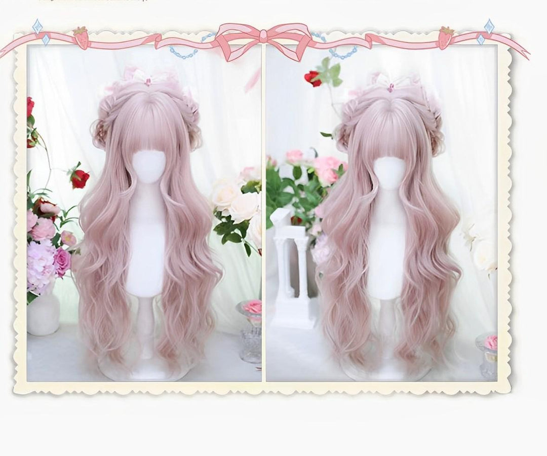 Dalao Home~Wen Wen~Natural Pink Lolita Wigs Long Curly Hair   