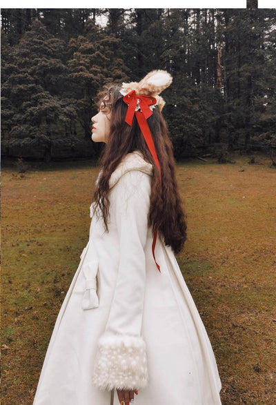 Unideer~Winter Lolita Coat Wool Bow Overcoat   