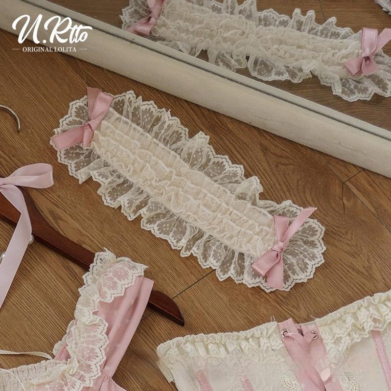 Urtto - Rococo - Spring Vintage Doll Lolita OP Dress with Light Upper Headband Only (One Size select M) S