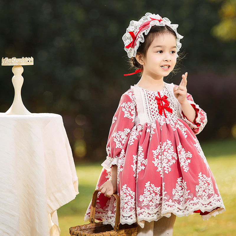 Winter New Padded Kid Lolita Puffy Dress   