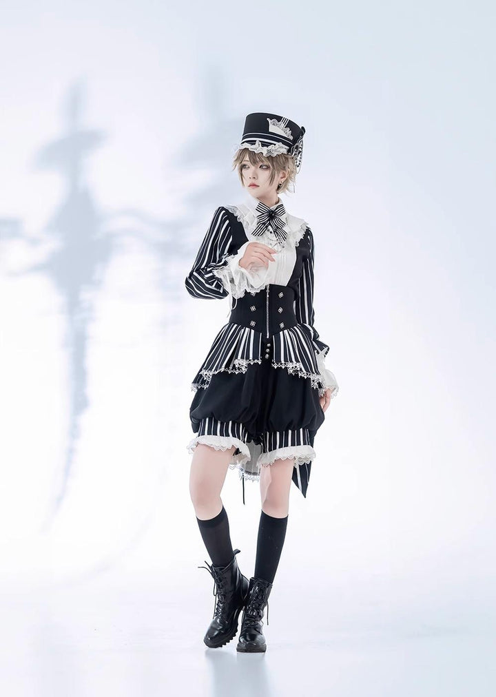 Princess Chronicles~Fancy Trick~Ouji Lolita Long Sleeve Shirt Vintage Shorts Suit   